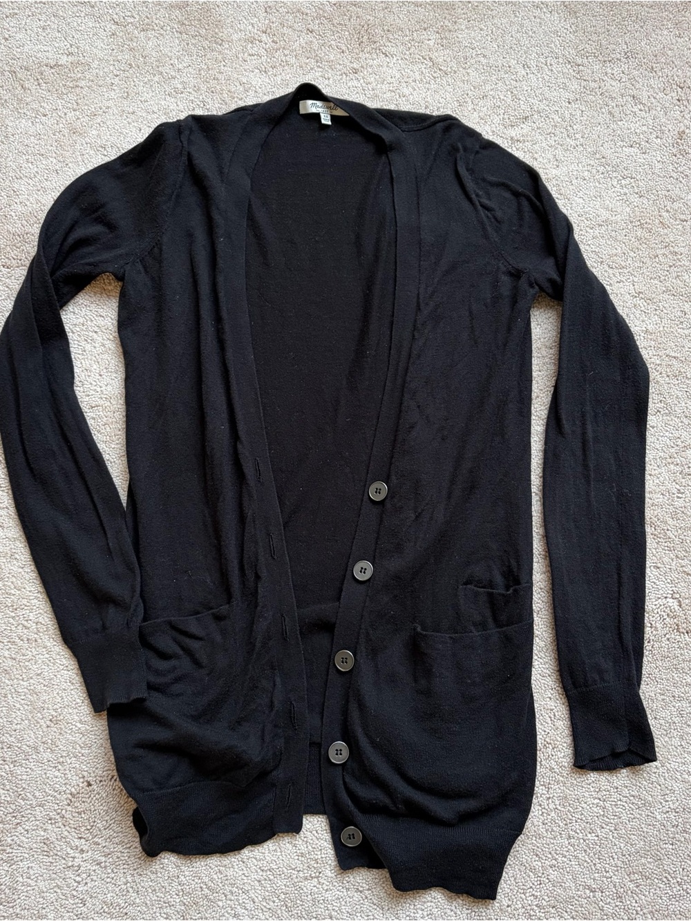 Madewell Black Long Cardigan XS
